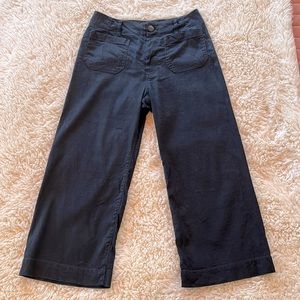 Gently used Maeve Anthropologie The Colette Cropped Wide-Leg Pants Navy 29